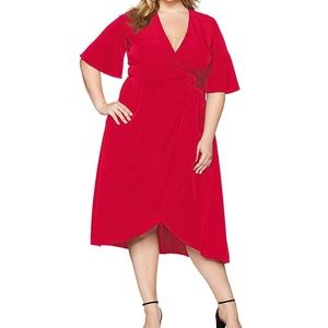 Melissa McCarthy Red Wrap Dress